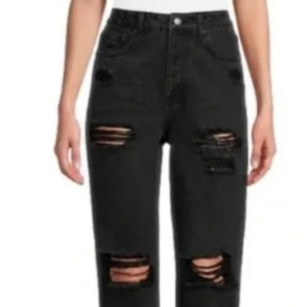 No boundaries super high-rise straight jeans